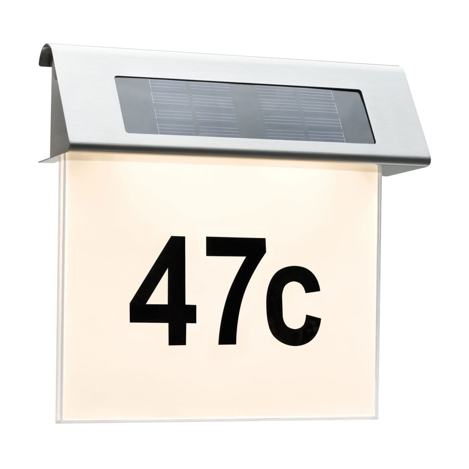 Solar husnummerbelysning LED rustfritt stål IP44 Paulmann bakside