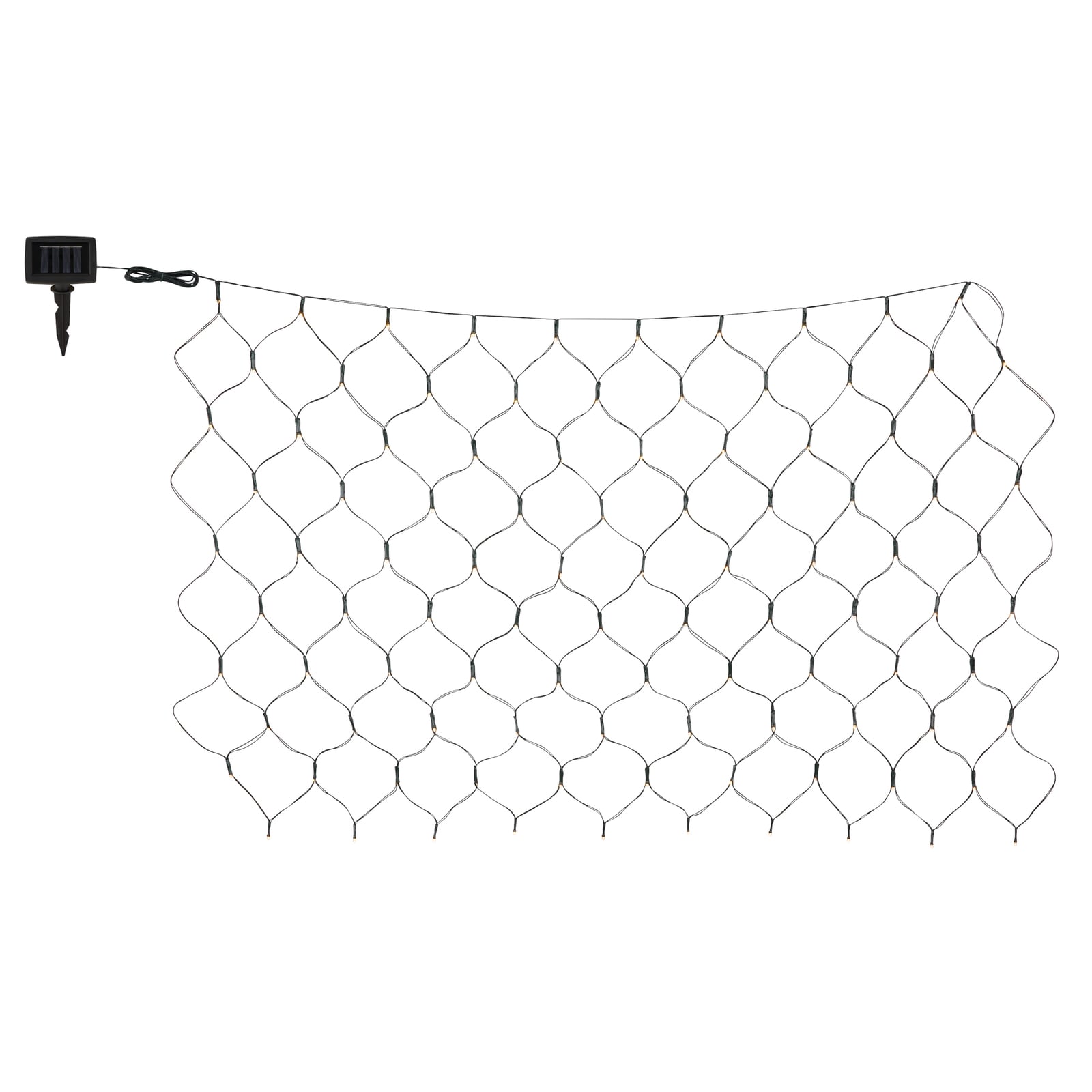 Solar LED lysgardin 110x90 cm 100 lys varmhvit IP44 bakside