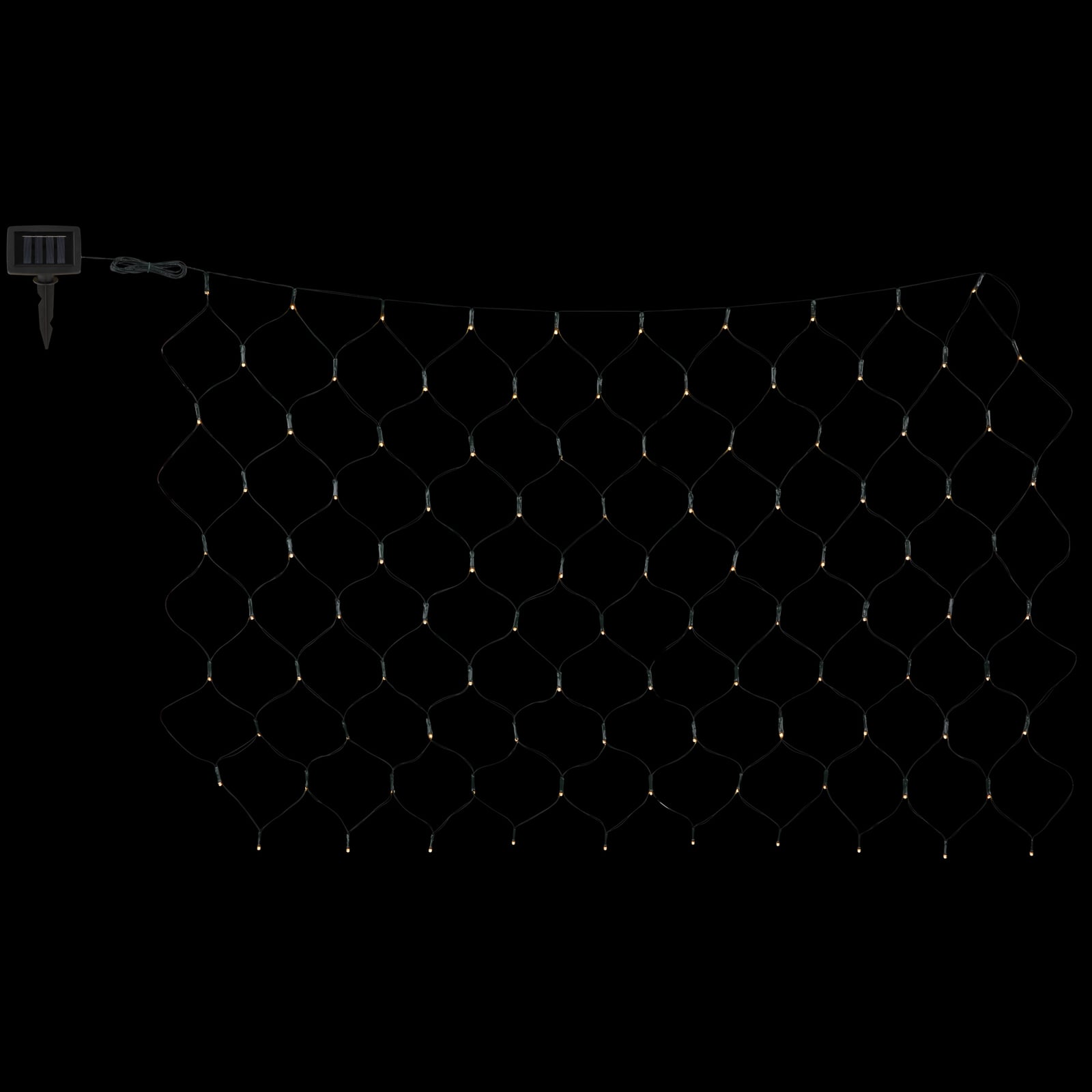 Nærbilde av LED-lys på Solar LED lysgardin 110x90 cm 100 lys varmhvit IP44