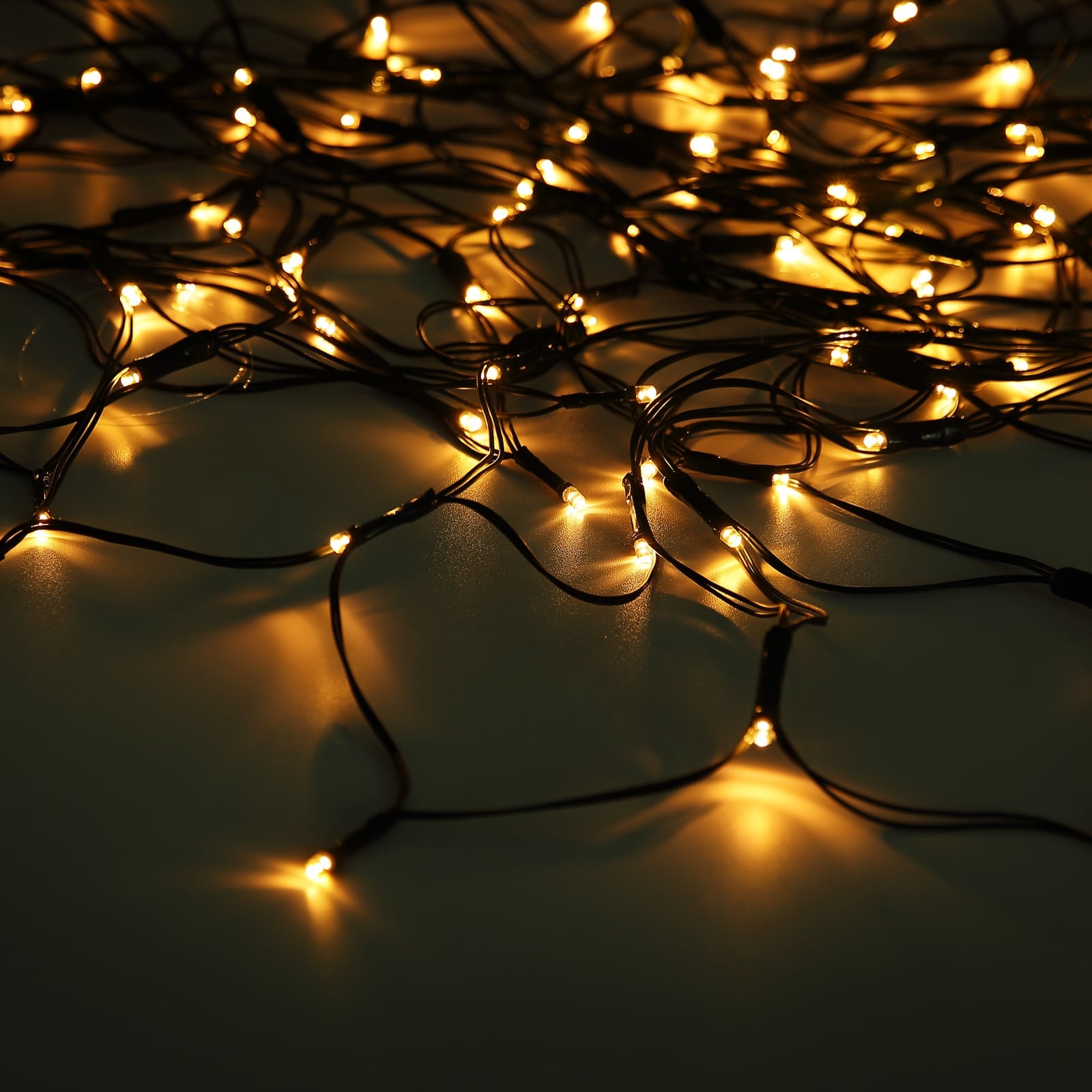 Kabel og bryter på Solar LED lysgardin 110x90 cm 100 lys varmhvit IP44