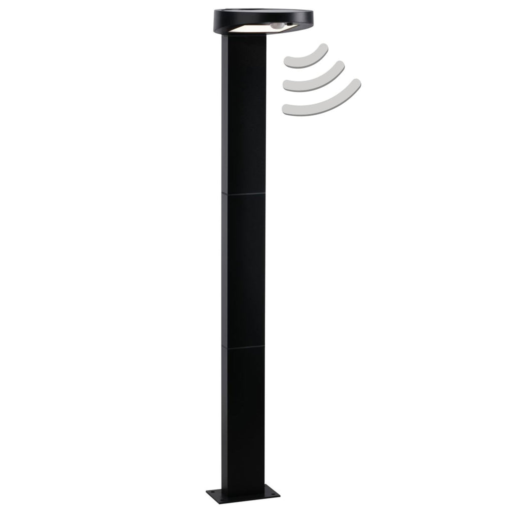 Solar LED pullertlys Ryse med bevegelsessensor antrasitt IP44 forfra