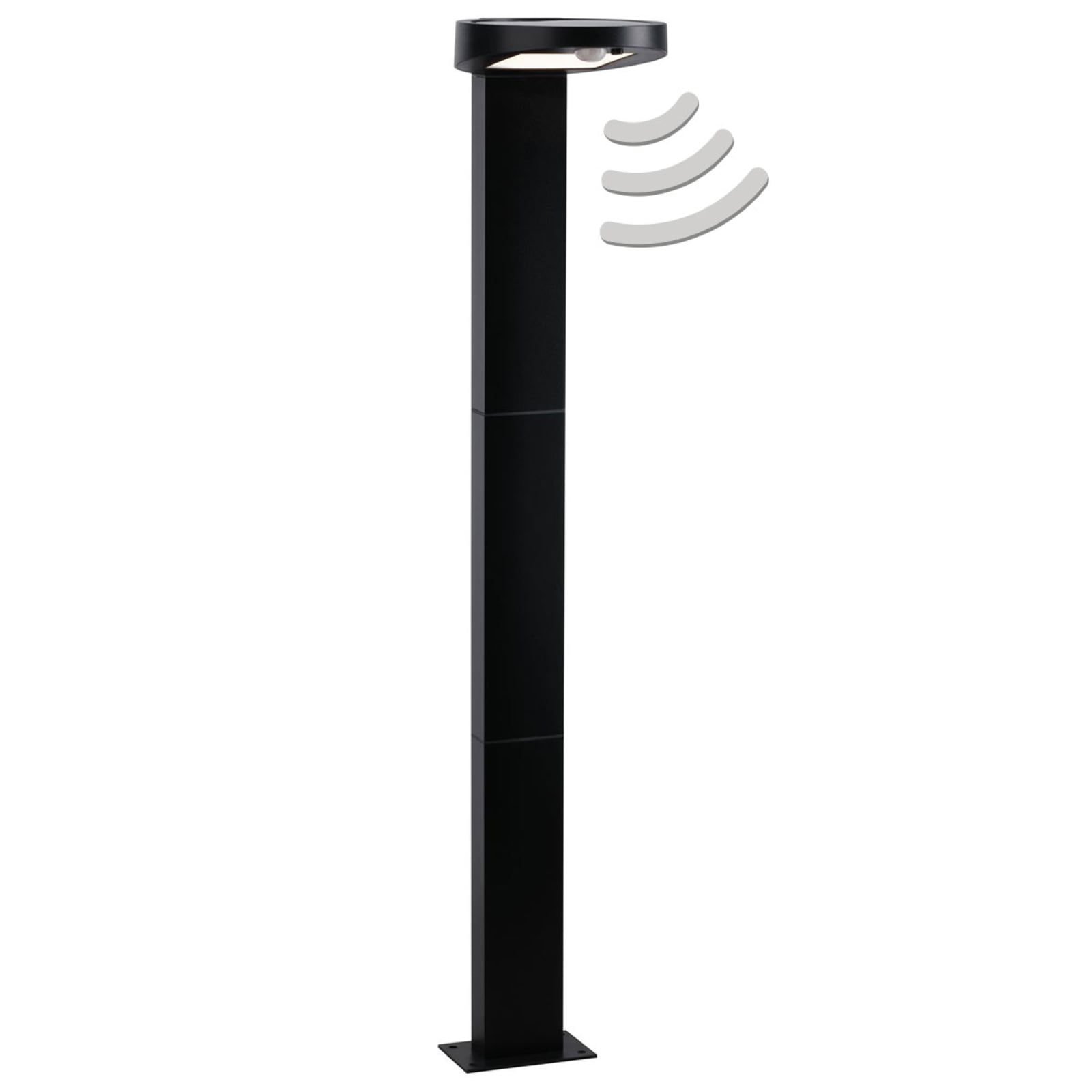 Solar LED pullertlys Ryse med bevegelsessensor antrasitt IP44 forfra