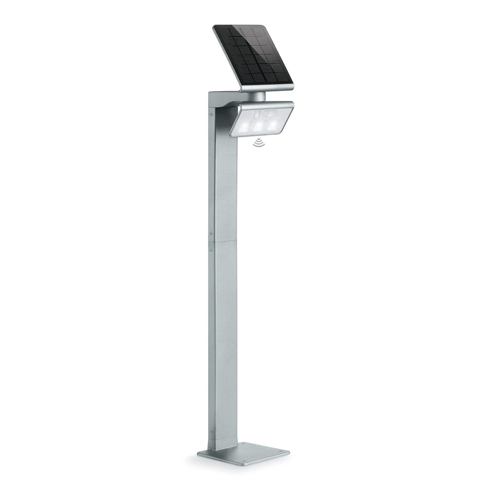 Solar LED pullertlys XSolar GL-S med bevegelsessensor sølv IP44 bakside