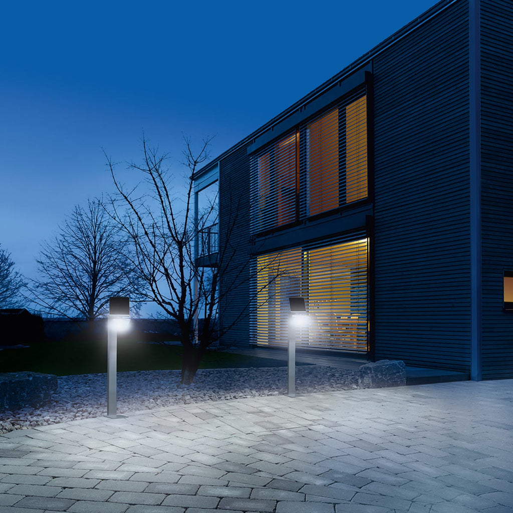 Solar LED pullertlys XSolar GL-S med bevegelsessensor sølv IP44 justerbar høyde