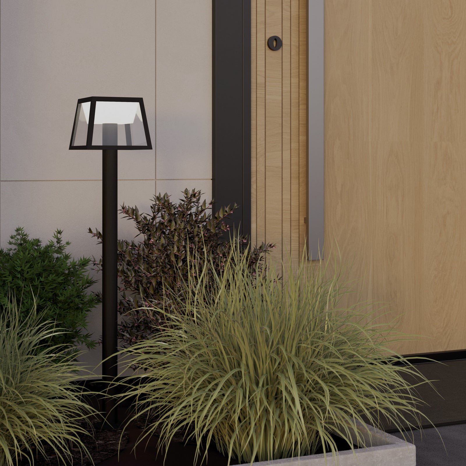 Solar LED sti-lampe Altilia med bevegelsessensor svart bakside