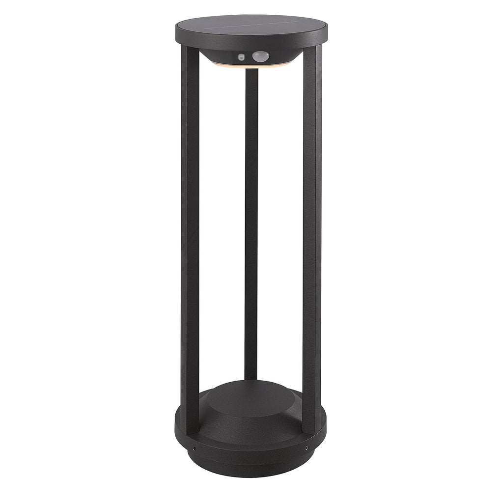 Solar LED sti-lampe Nilea med bevegelsessensor materialdetalj svart