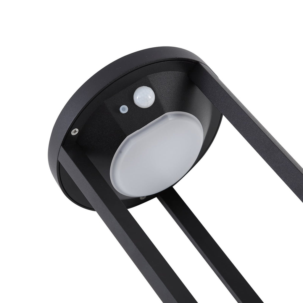 Solar LED sti-lampe Nilea med bevegelsessensor og solar-modul svart