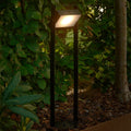 Solar LED sti-lampe Saulio svart aluminium forfra