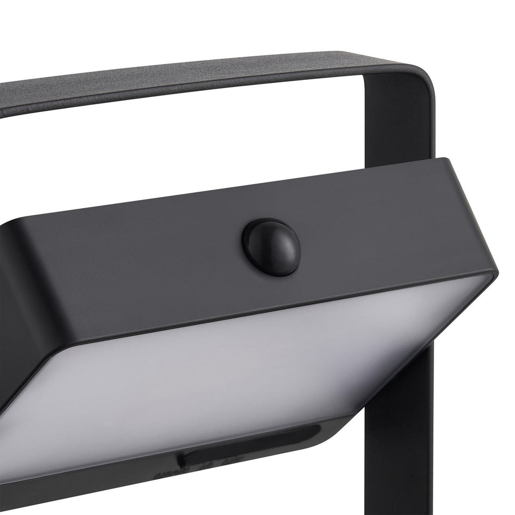 Solar LED sti-lampe Saulio svart aluminium med bevegelsessensor