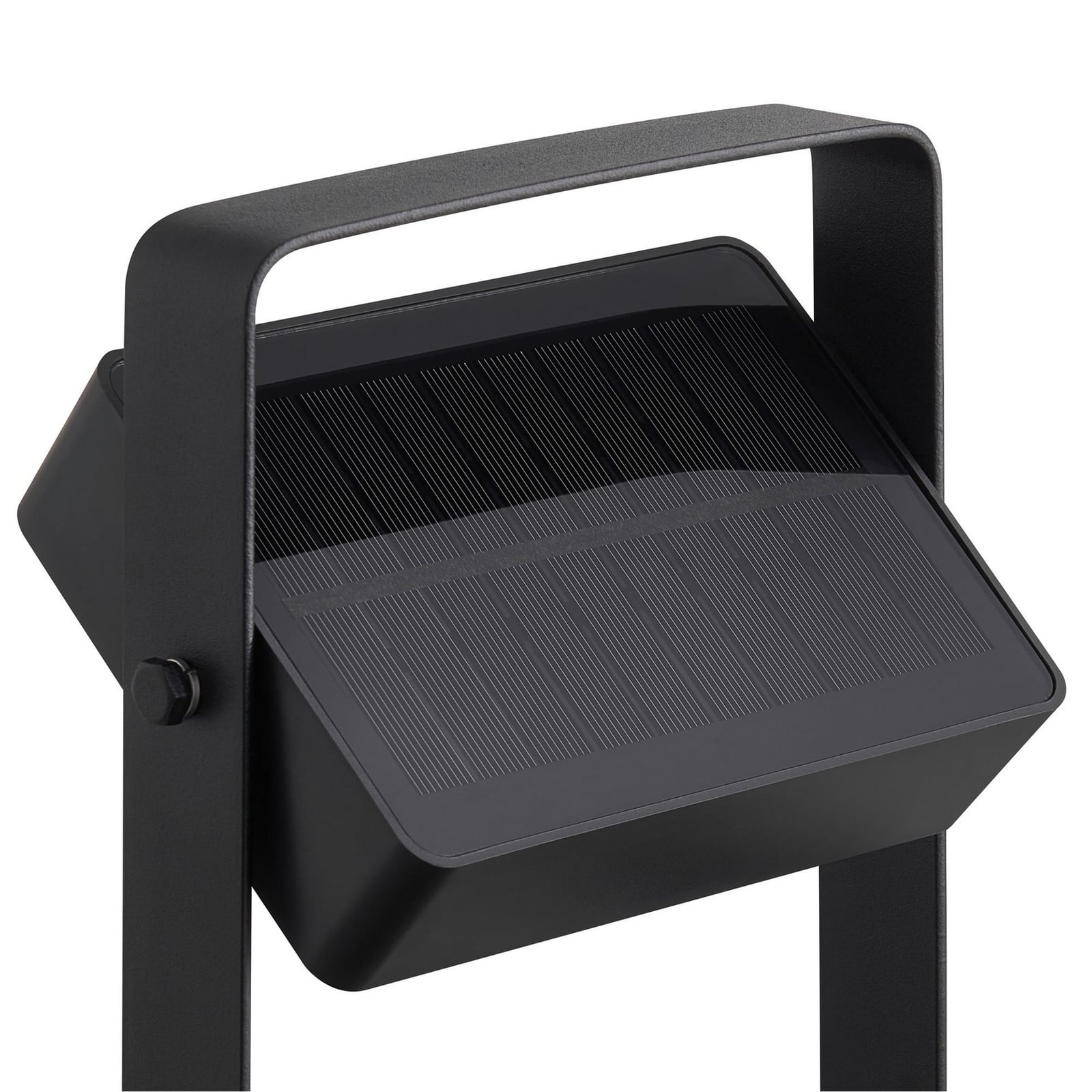 Solar LED sti-lampe Saulio svart aluminium i mørket