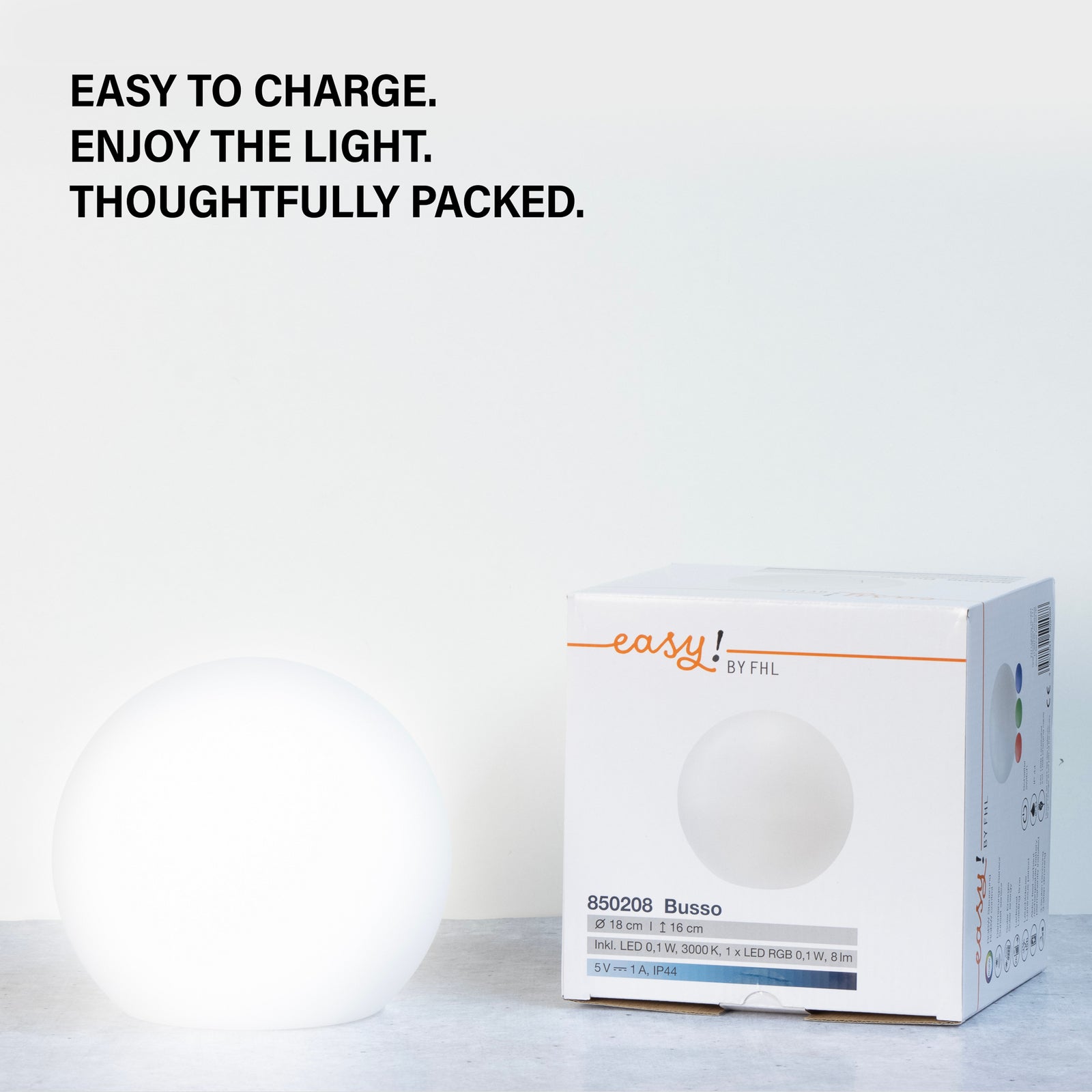 Solcelle bordlampe Busso hvit dimbar RGB dimmer