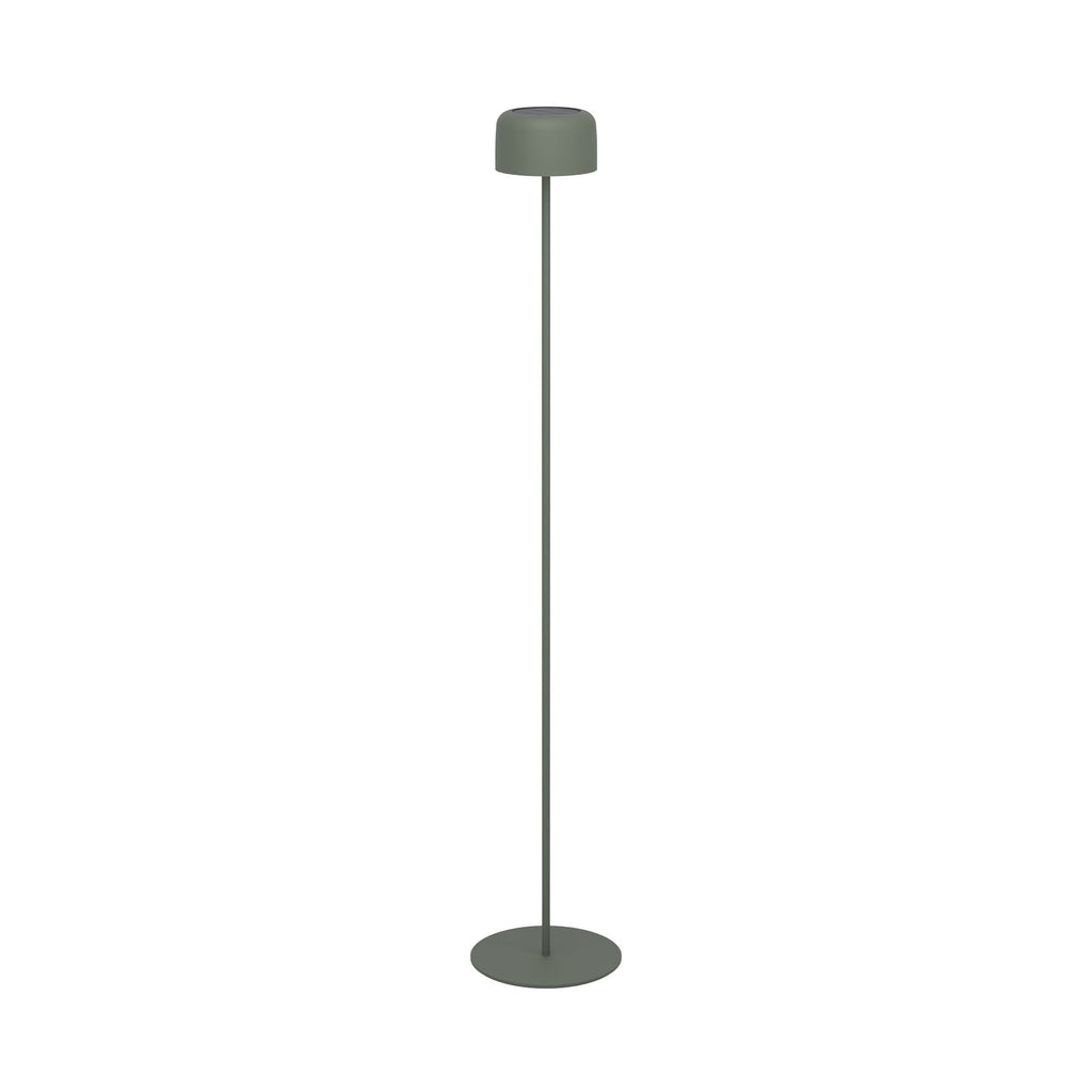 Solcelle-LED-terrasselampe Roccanova-L grønn montert på terrasse