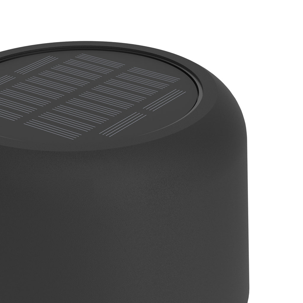 Solcelle-LED-terrasselampe Roccanova-L svart sideprofil