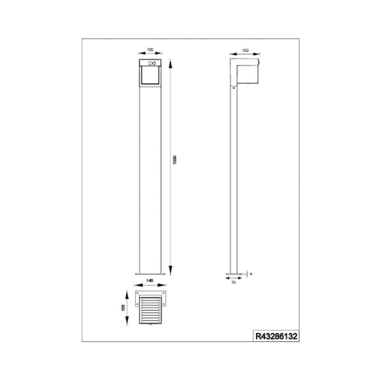 Detalj av bevegelsessensor på Solcelle sti-lampe Colombo med bevegelsessensor svart matt IP44