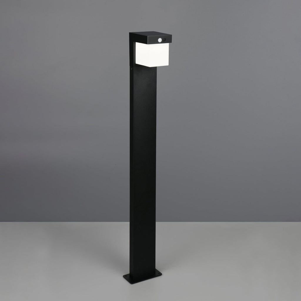 Solcelle sti-lampe Colombo med bevegelsessensor svart matt IP44 forfra