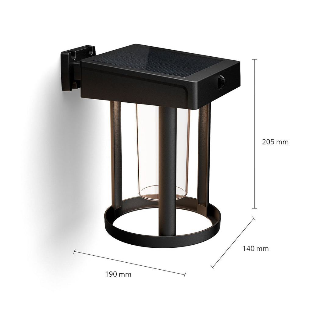 Montert Solcelle utevegglampe Camill med bevegelsessensor IP44