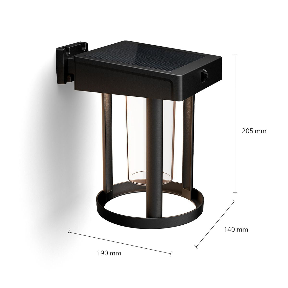 Montert Solcelle utevegglampe Camill med bevegelsessensor IP44