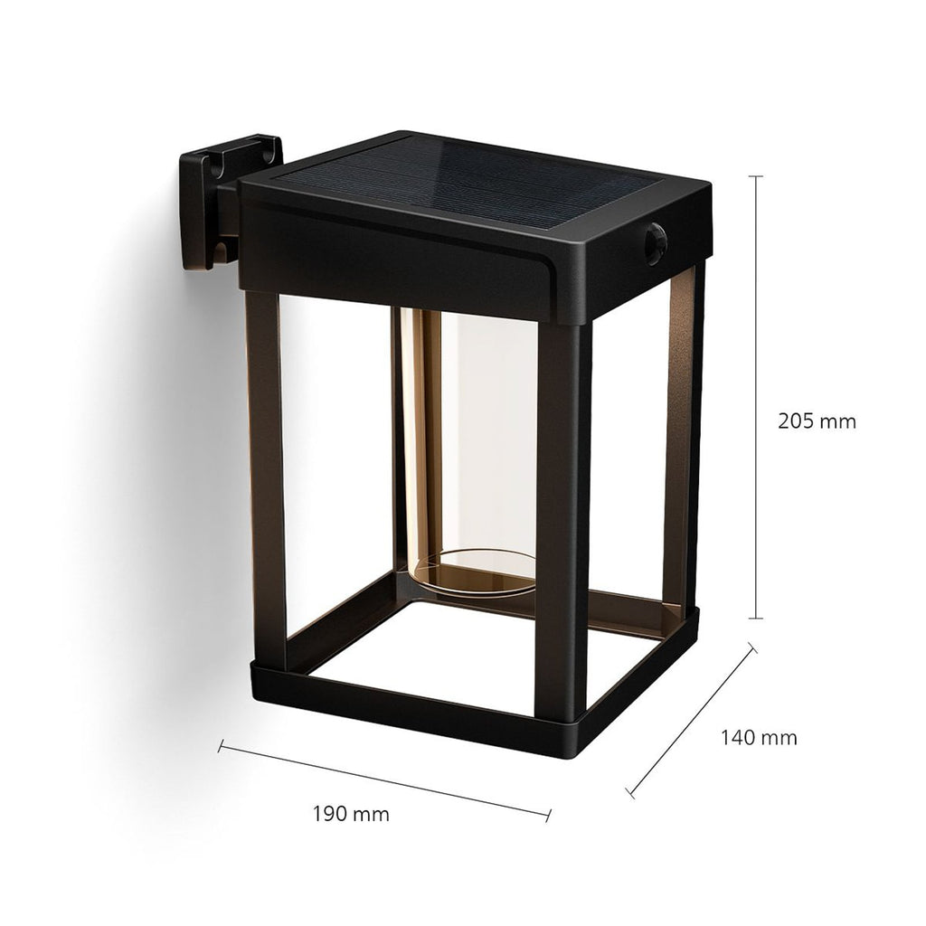 Montert Solcelle utevegglampe Camill med bevegelsessensor Philips ute