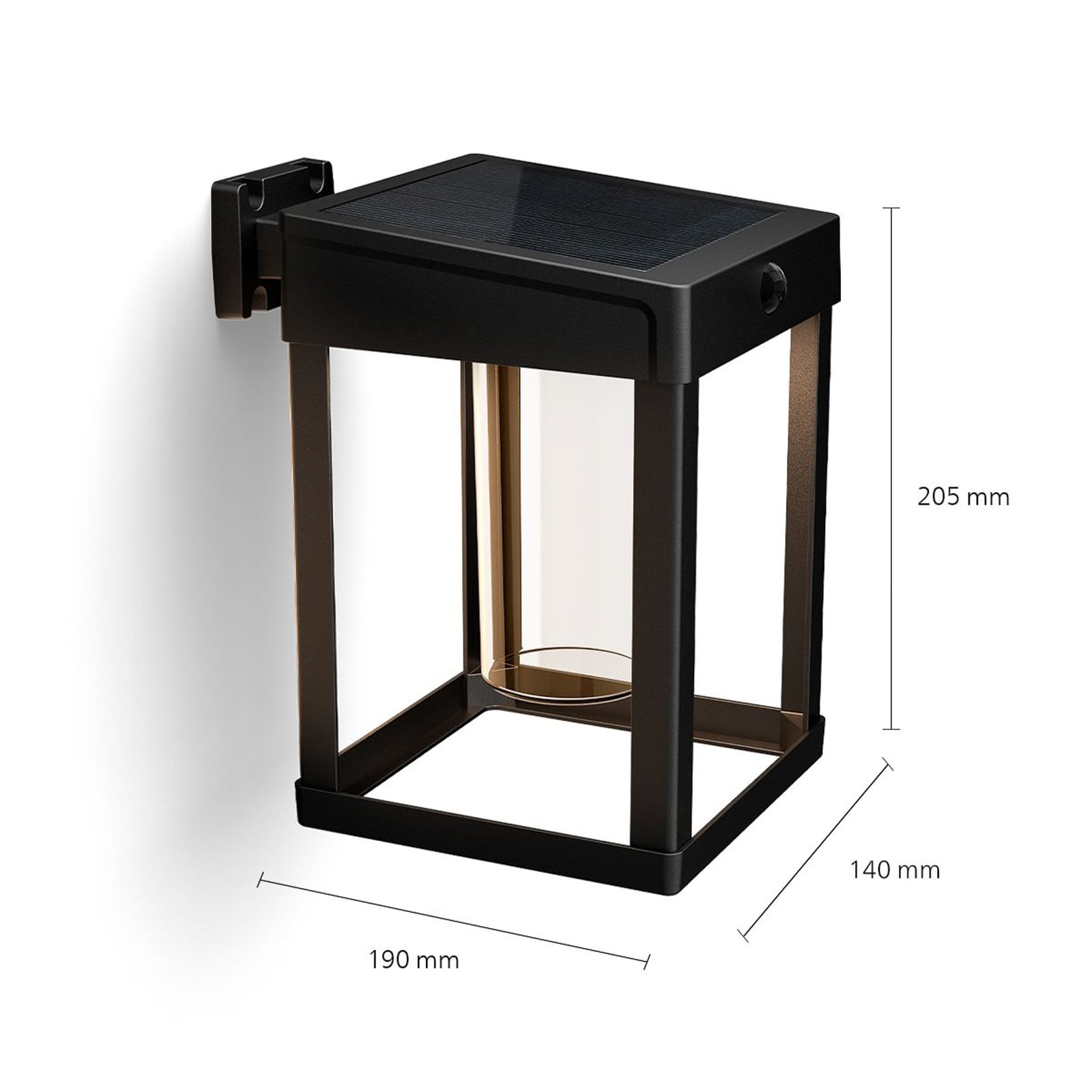 Montert Solcelle utevegglampe Camill med bevegelsessensor Philips ute