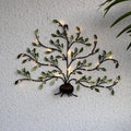 Solcelle vegglampe Tree of Life svart/grønn IP44 forfra