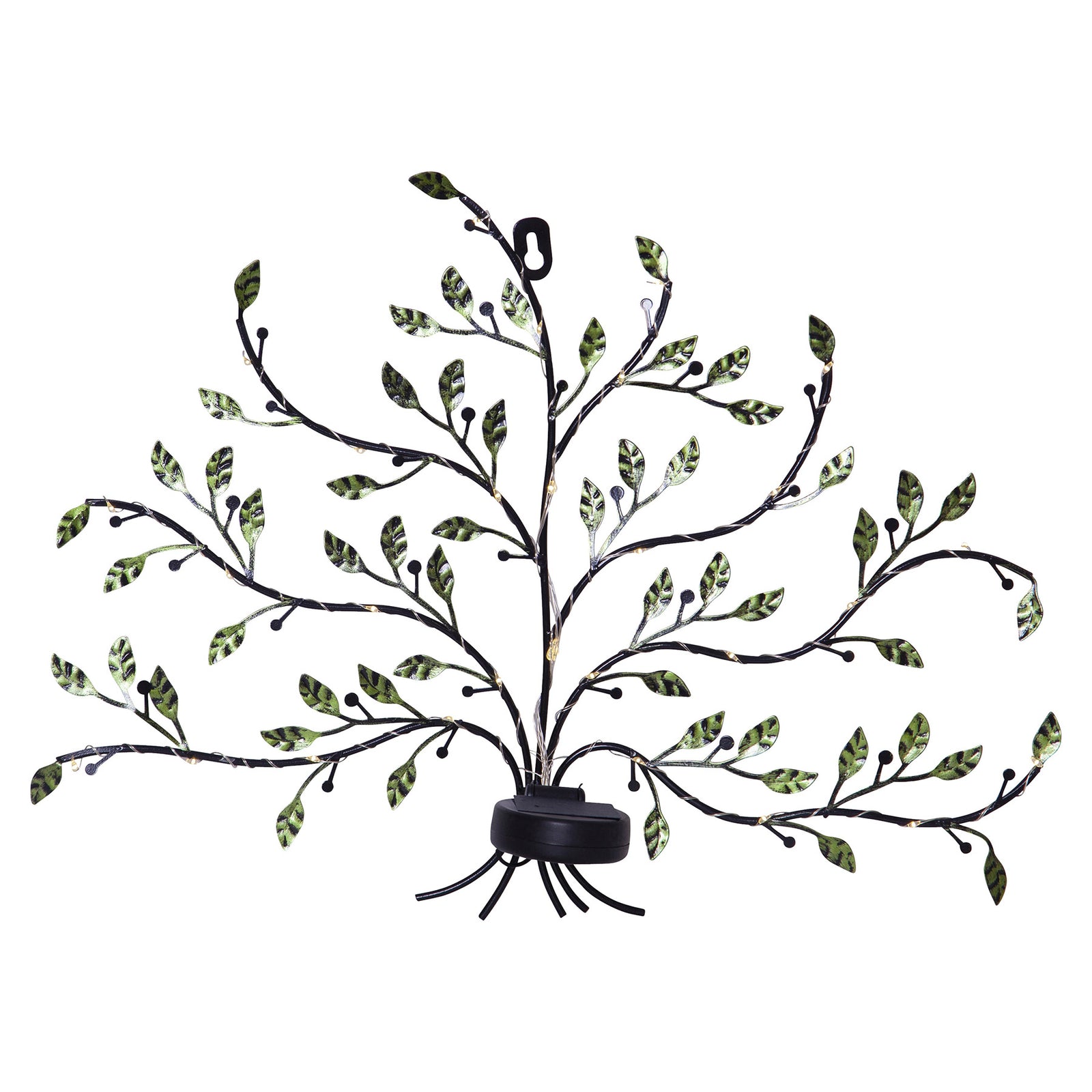Solcelle vegglampe Tree of Life svart/grønn IP44 nærbilde