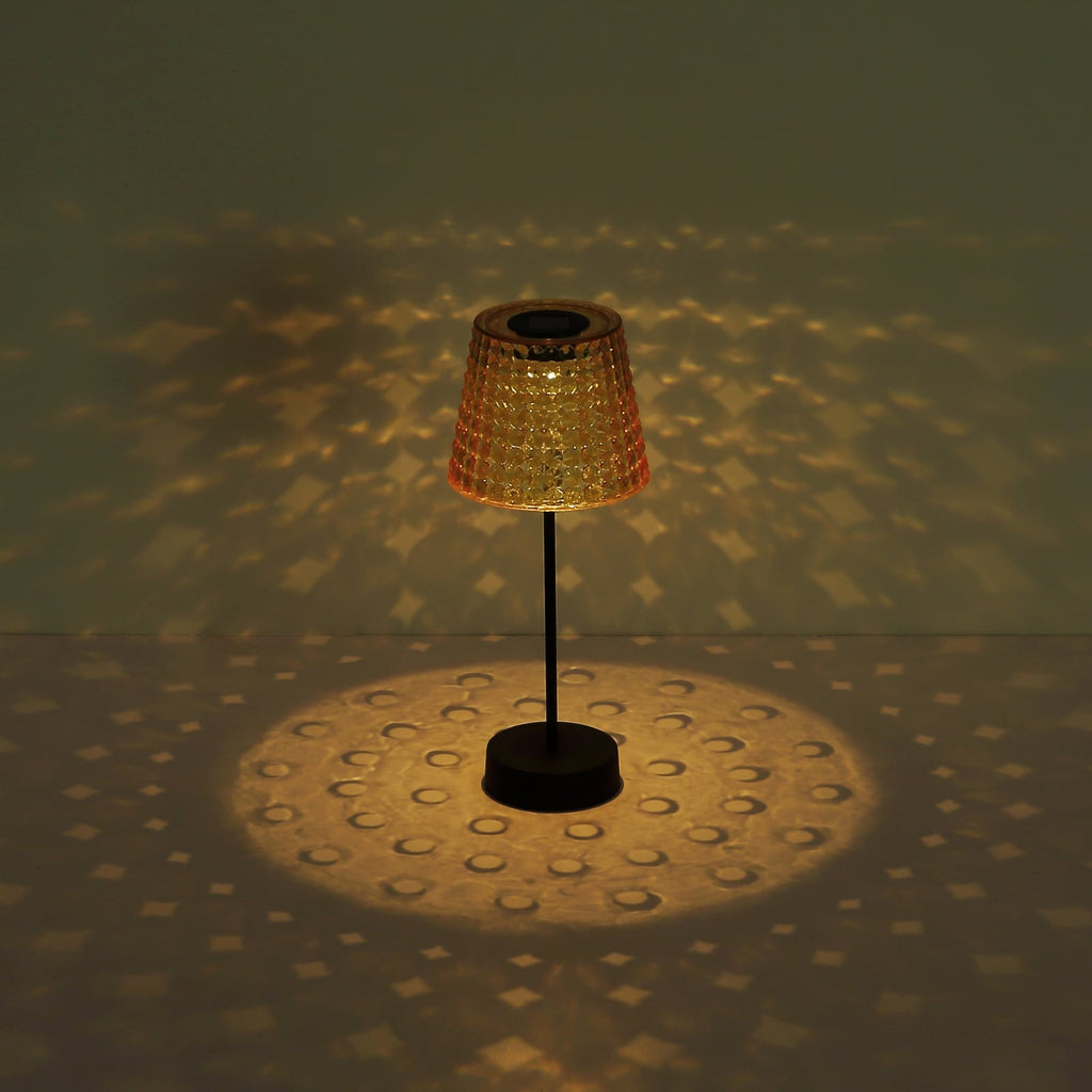 Solcellebordlampe 2-pk svart/amber Ø12,5 cm IP44 - Globo montert