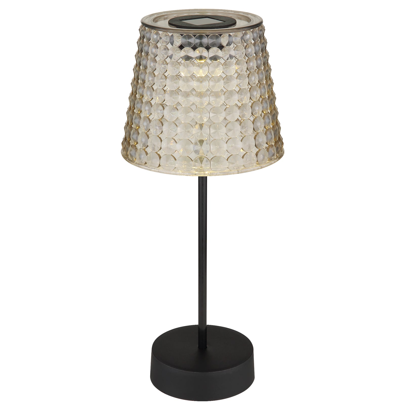 Solcellebordlampe 2-pk svart/røykgrå Ø12,5 cm IP44 bakside