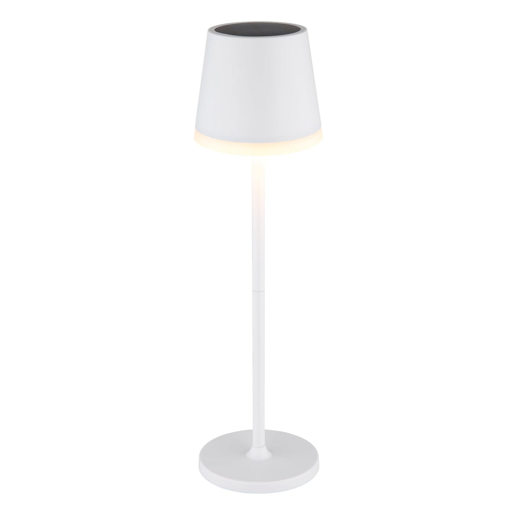 Solcellebordlampe 36637 hvit metall/plast Ø11 cm bakside