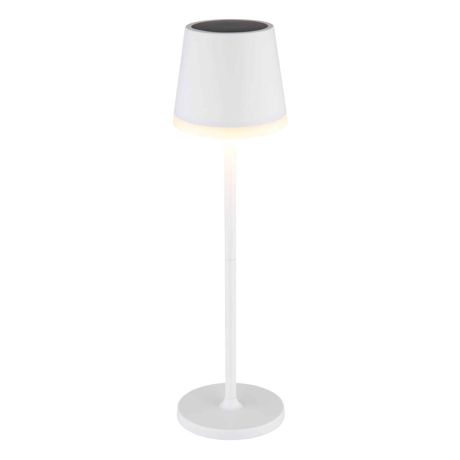 Solcellebordlampe 36637 hvit metall/plast Ø11 cm bakside