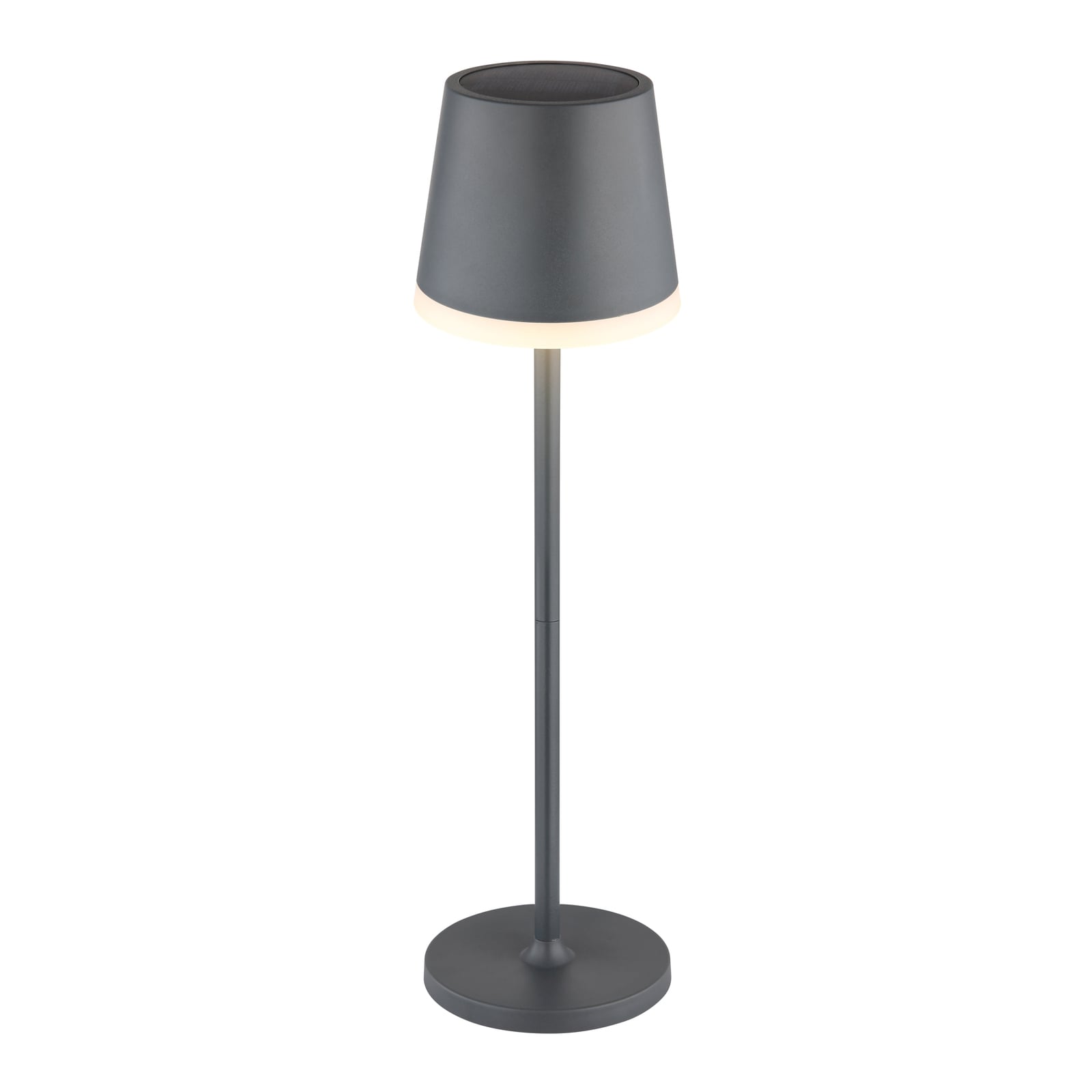 Solcellebordlampe antrasitt metall/plast Ø11 cm IP44 - Globo bakside