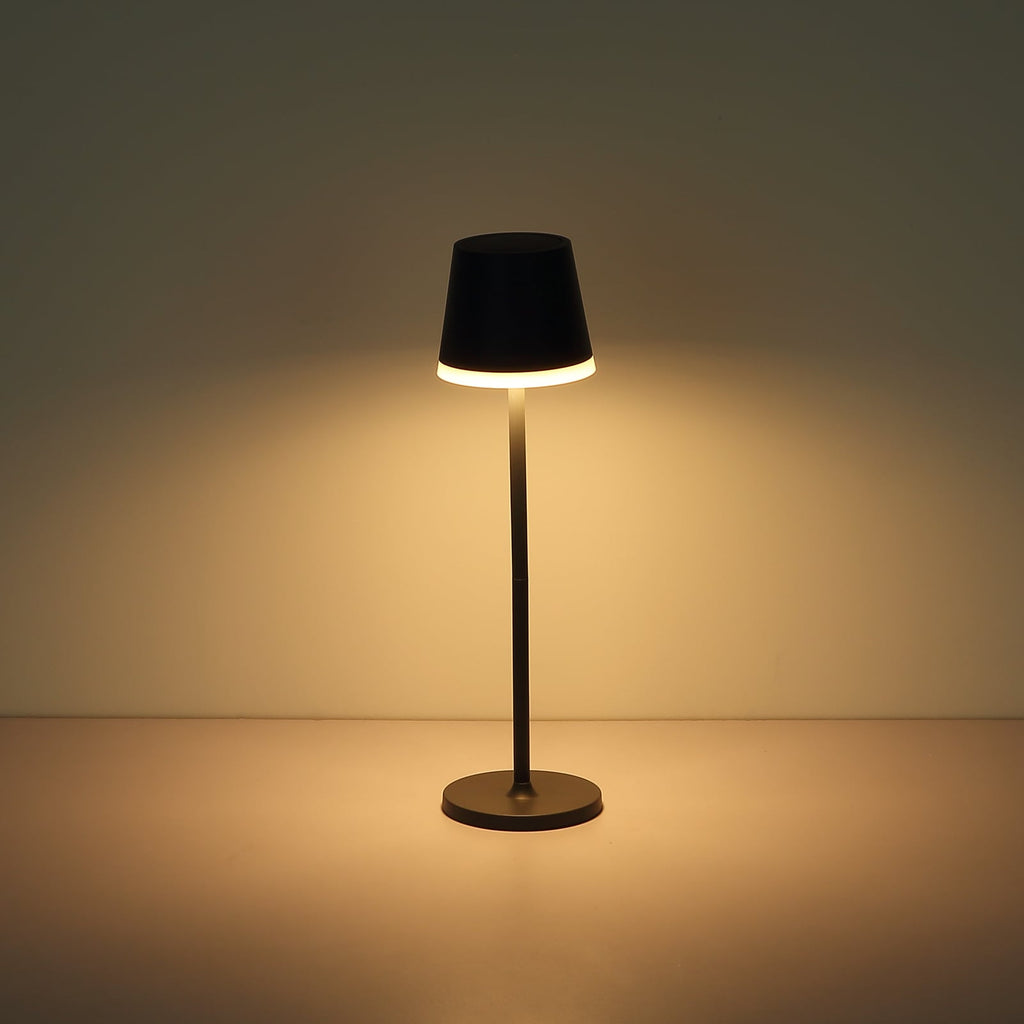 Solcellebordlampe antrasitt metall/plast Ø11 cm IP44 - Globo nærbilde av LED-lys
