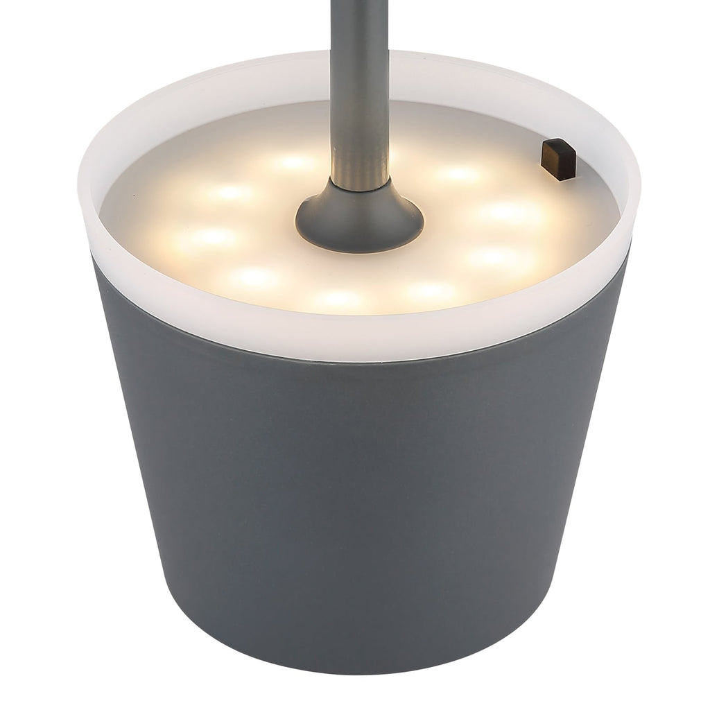 Solcellebordlampe antrasitt metall/plast Ø11 cm IP44 - Globo montert på bord
