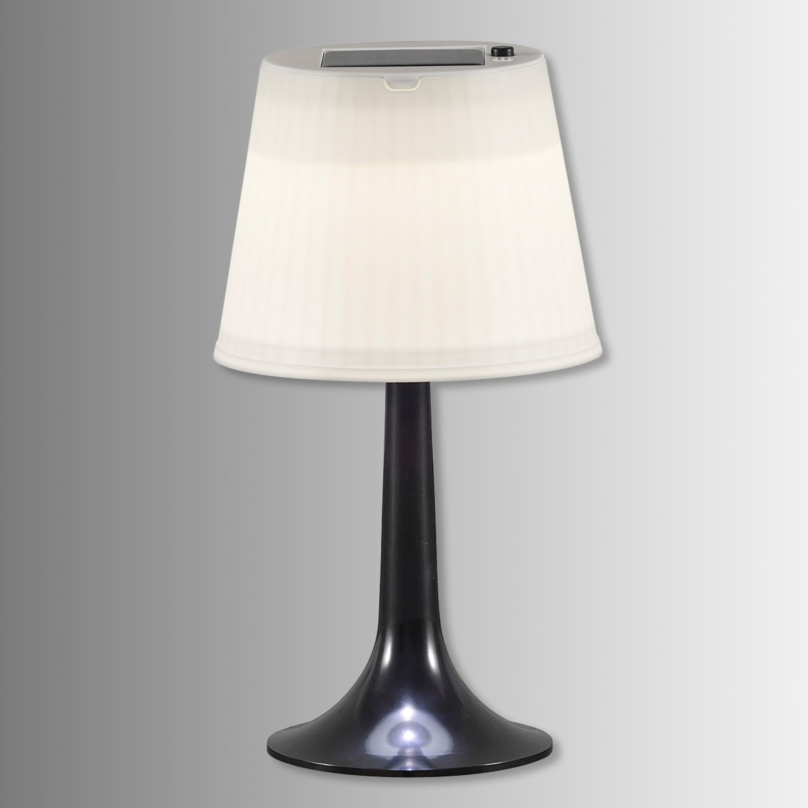 Solcellebordlampe Assisi Sitra svart IP44 bakside