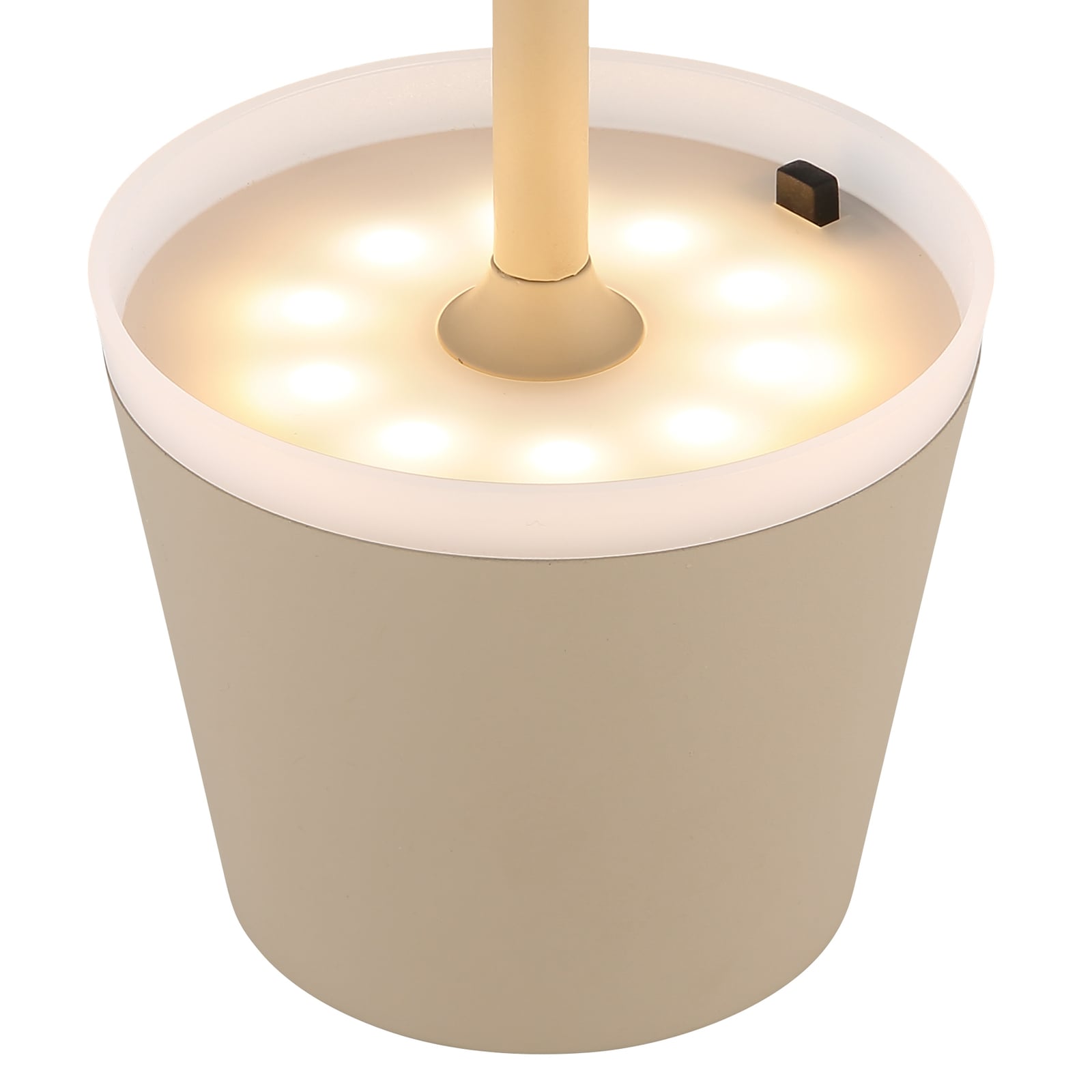 Detalj av LED-lys på Solcellebordlampe LED sand metall/plast H41 cm IP44 - Globo