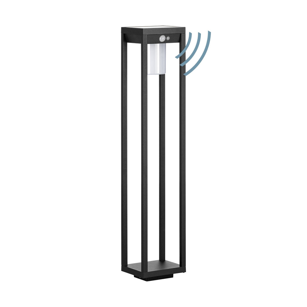 Nærbilde av solcelledrevet LED sti-lampe Martano med bevegelsessensor IP44 EGLO