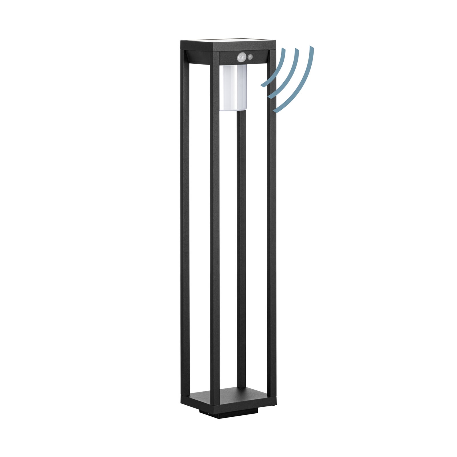 Nærbilde av solcelledrevet LED sti-lampe Martano med bevegelsessensor IP44 EGLO