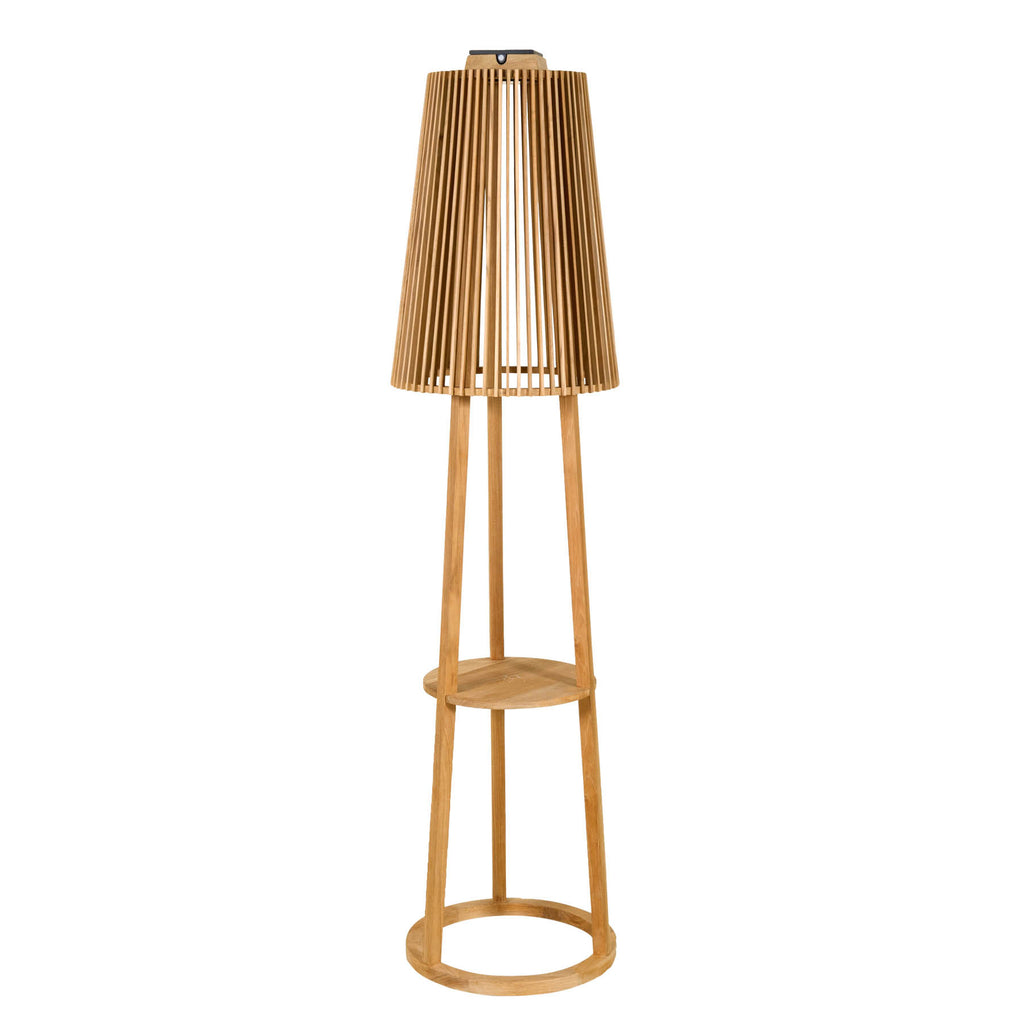 Solcellegulvlampe Tecka teak med bevegelsessensor IP55 - Les Jardins
