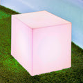 Solcellelampe Cuby terning dimbar RGB IP65 43 cm forfra