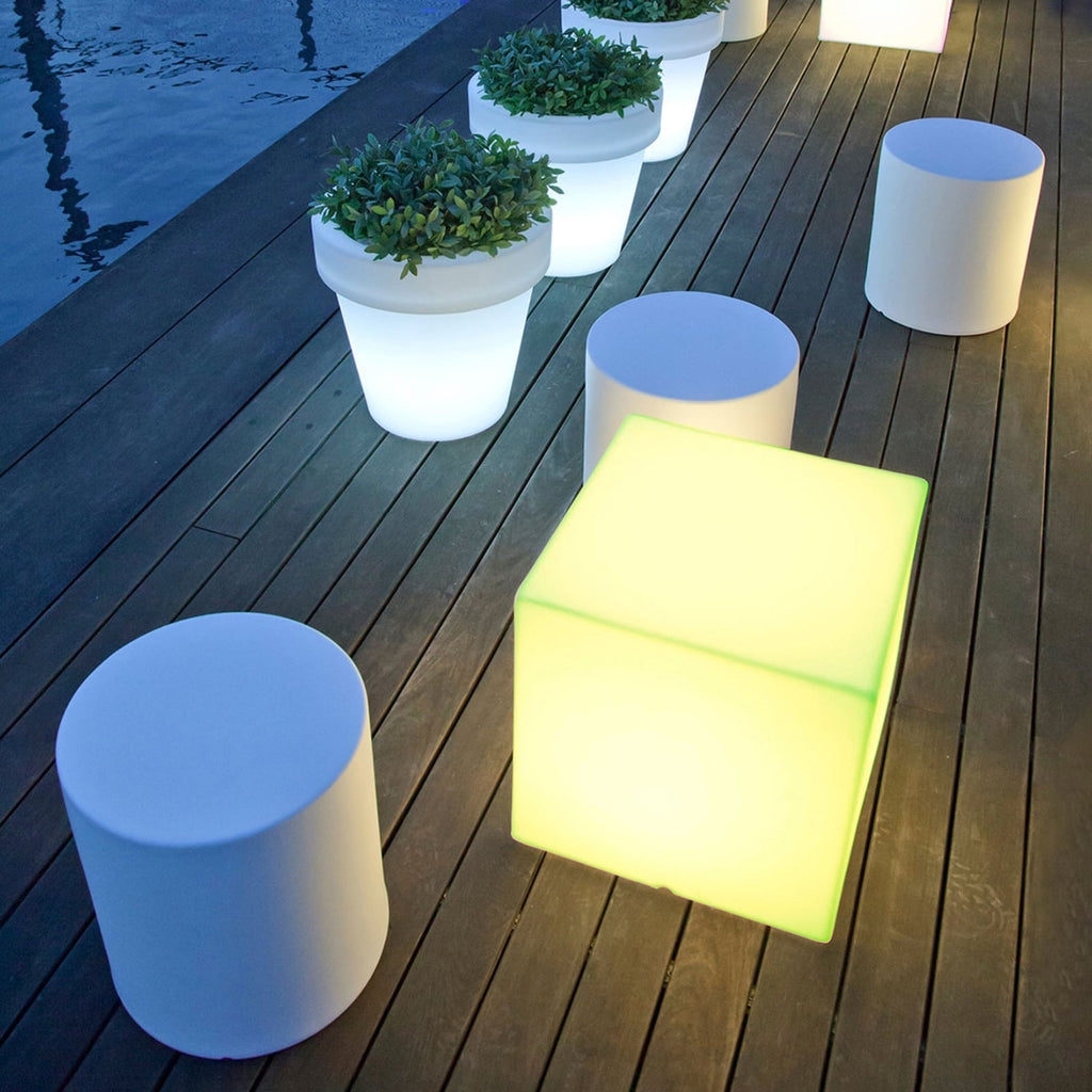Solcellelampe Cuby terning dimbar RGB IP65 53 cm detalj