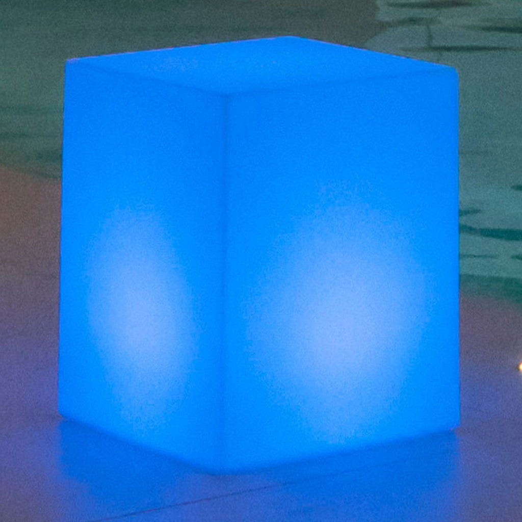 Solcellelampe Cuby terning dimbar RGB IP65 53 cm fjernkontroll