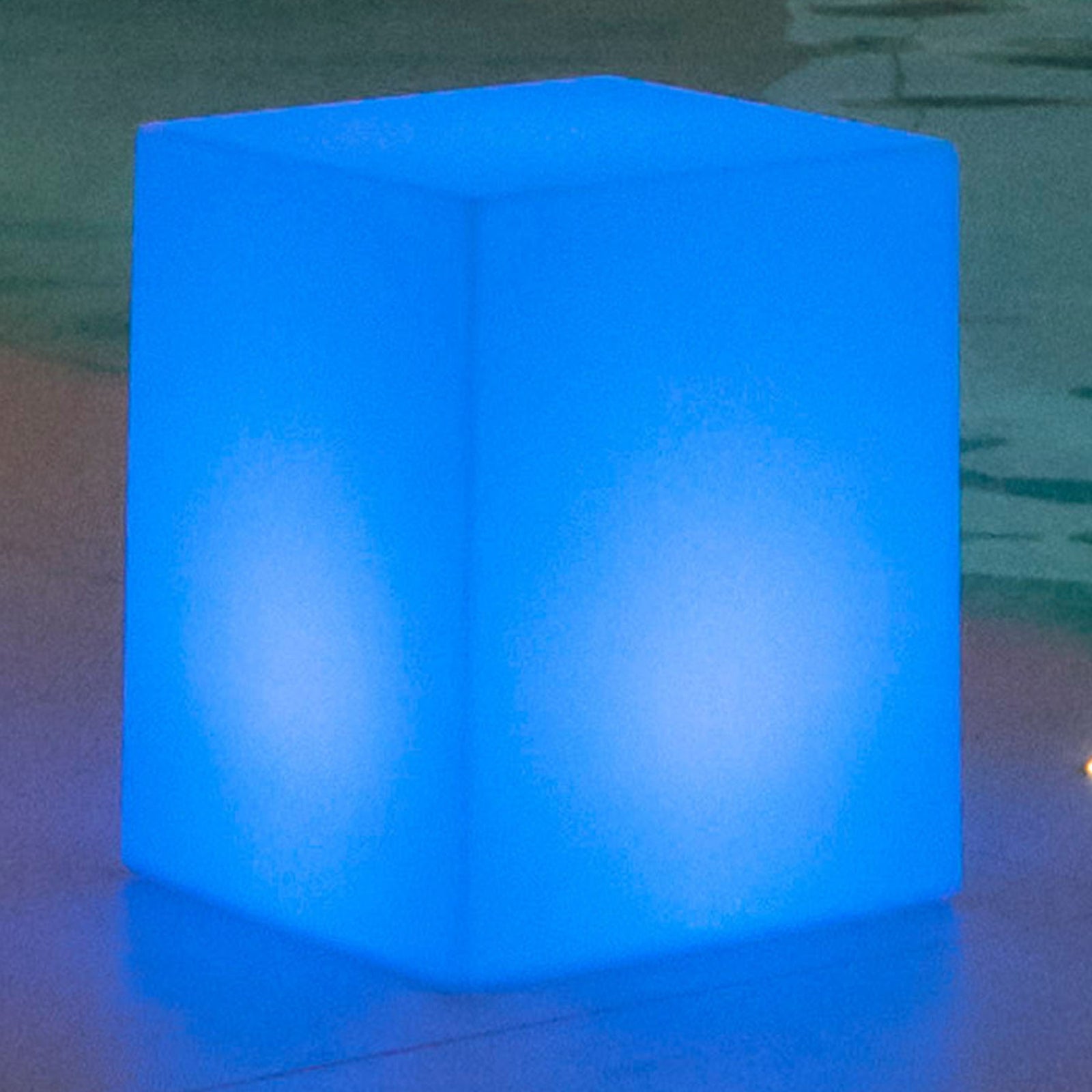 Solcellelampe Cuby terning dimbar RGB IP65 53 cm fjernkontroll