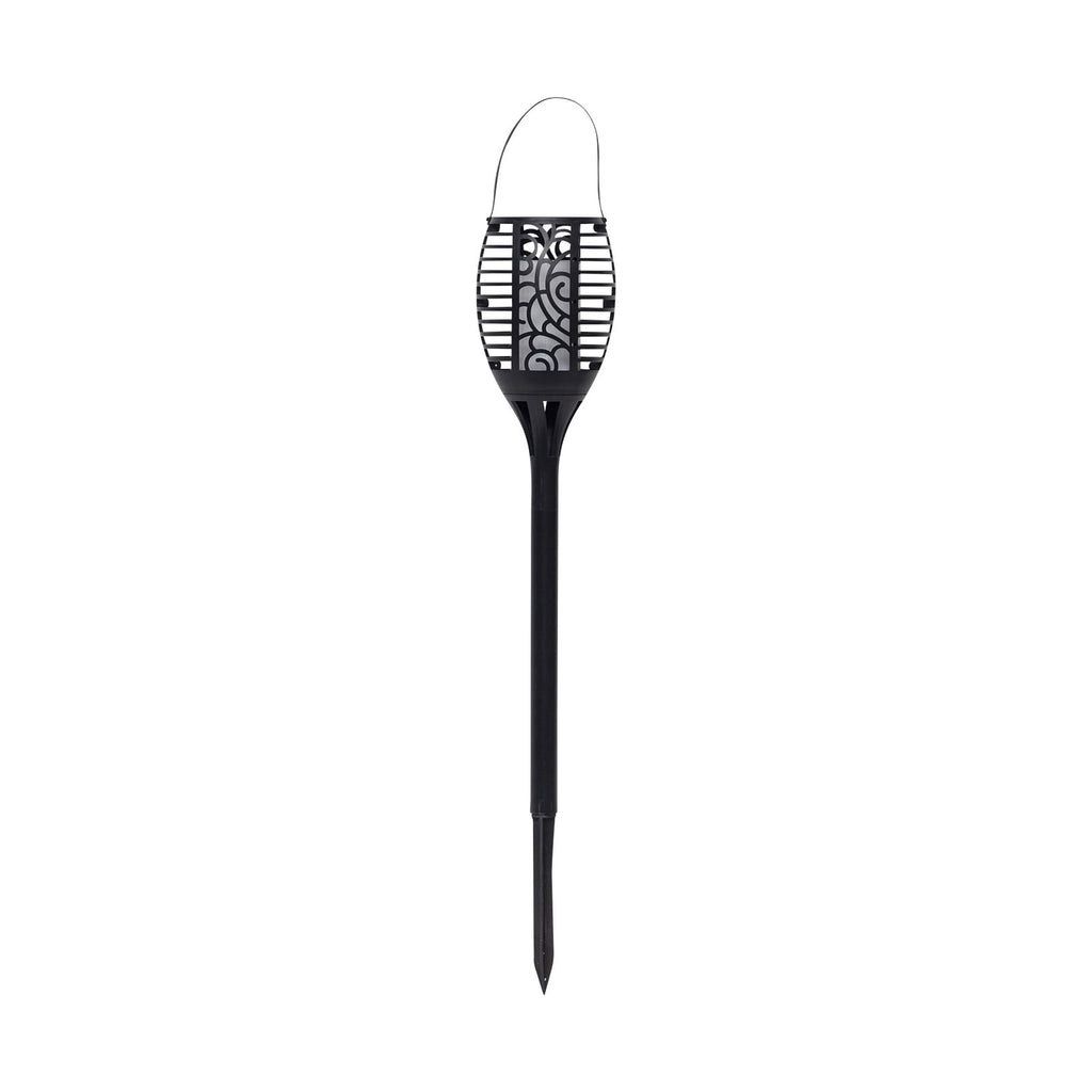 Solcellelampe LED Flame med jordspyd i gress