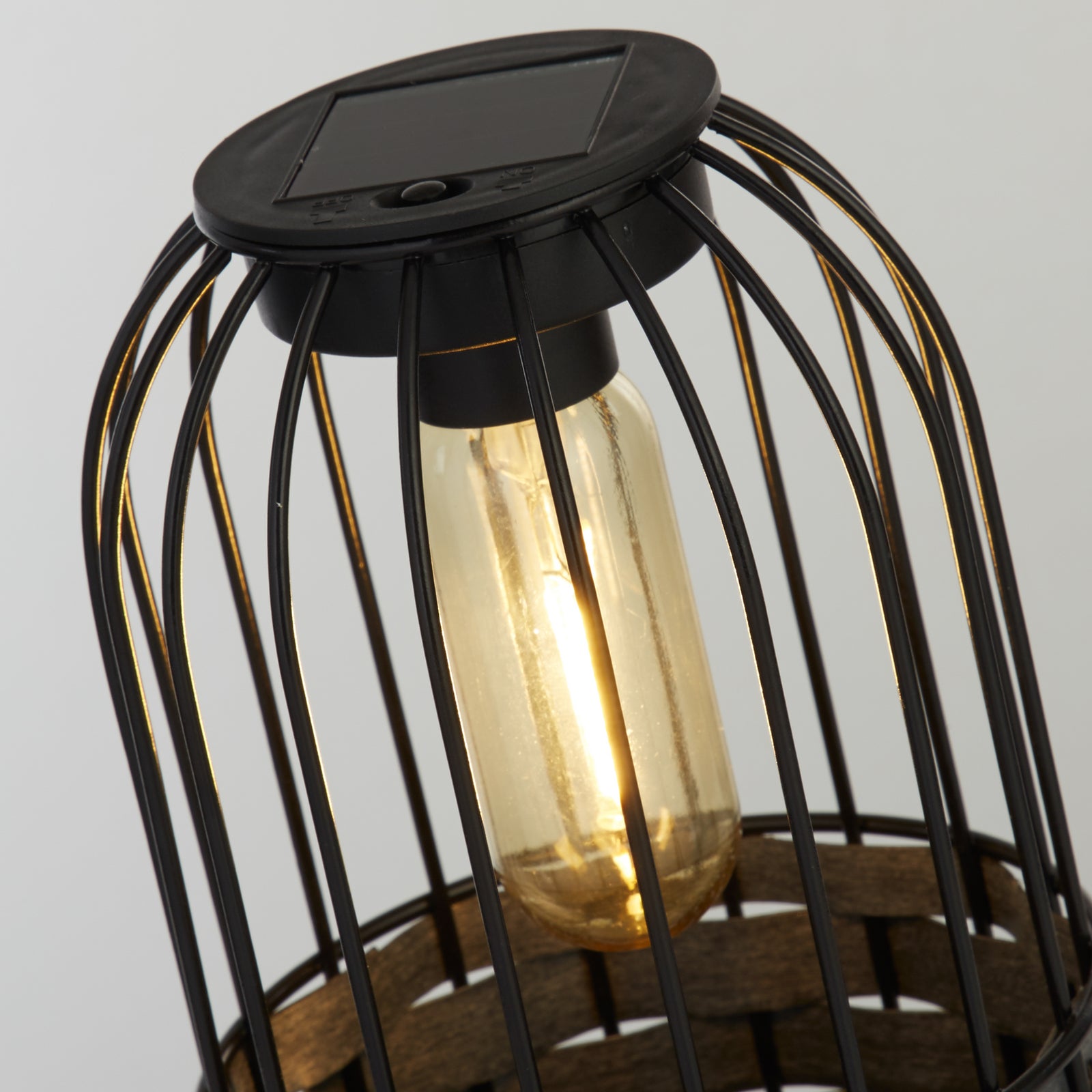 Solcellelampe LED Tahoa rotting grå H26 cm IP44 detalj
