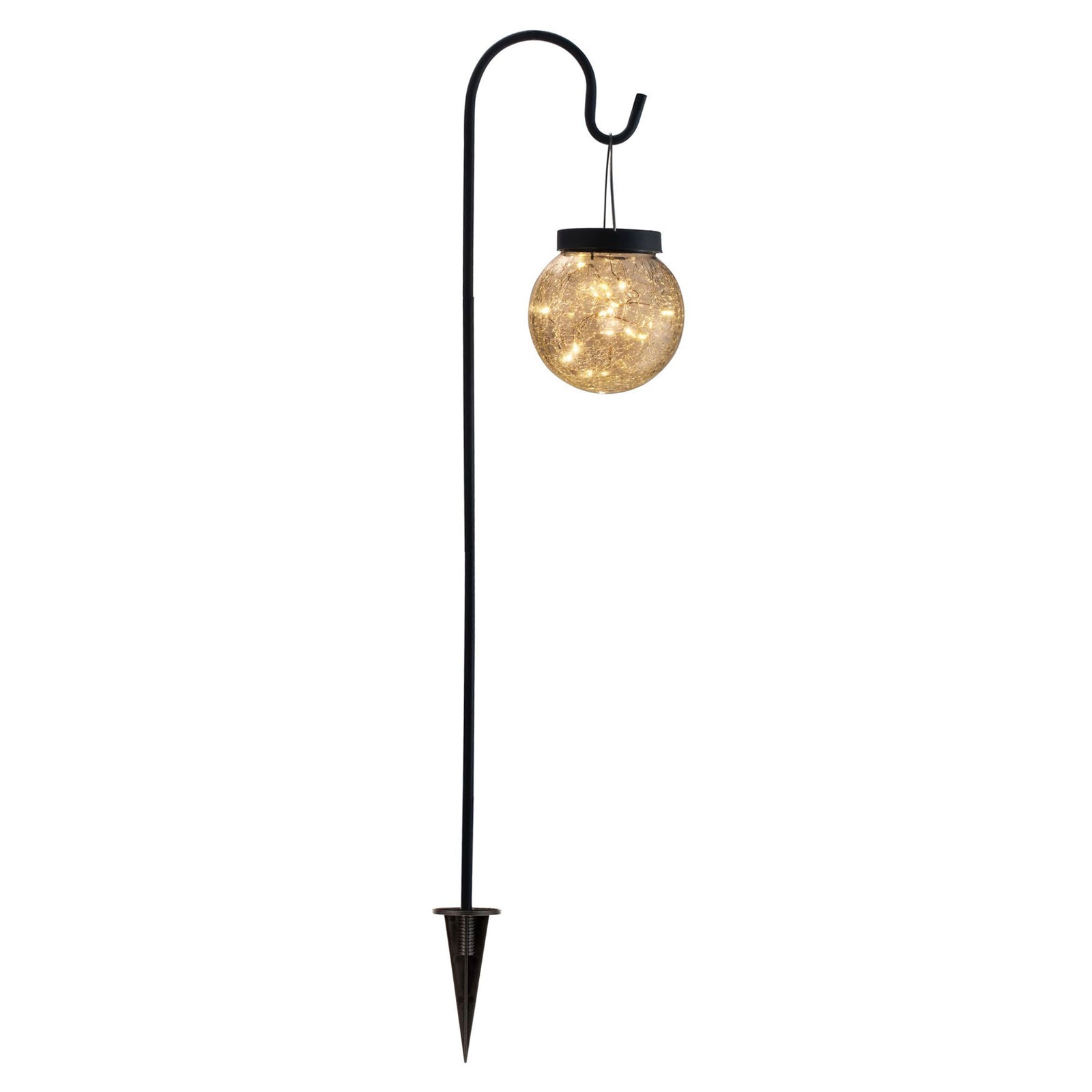 Montert solcellelampe med spyd Sunshine Pearl i blomsterbed