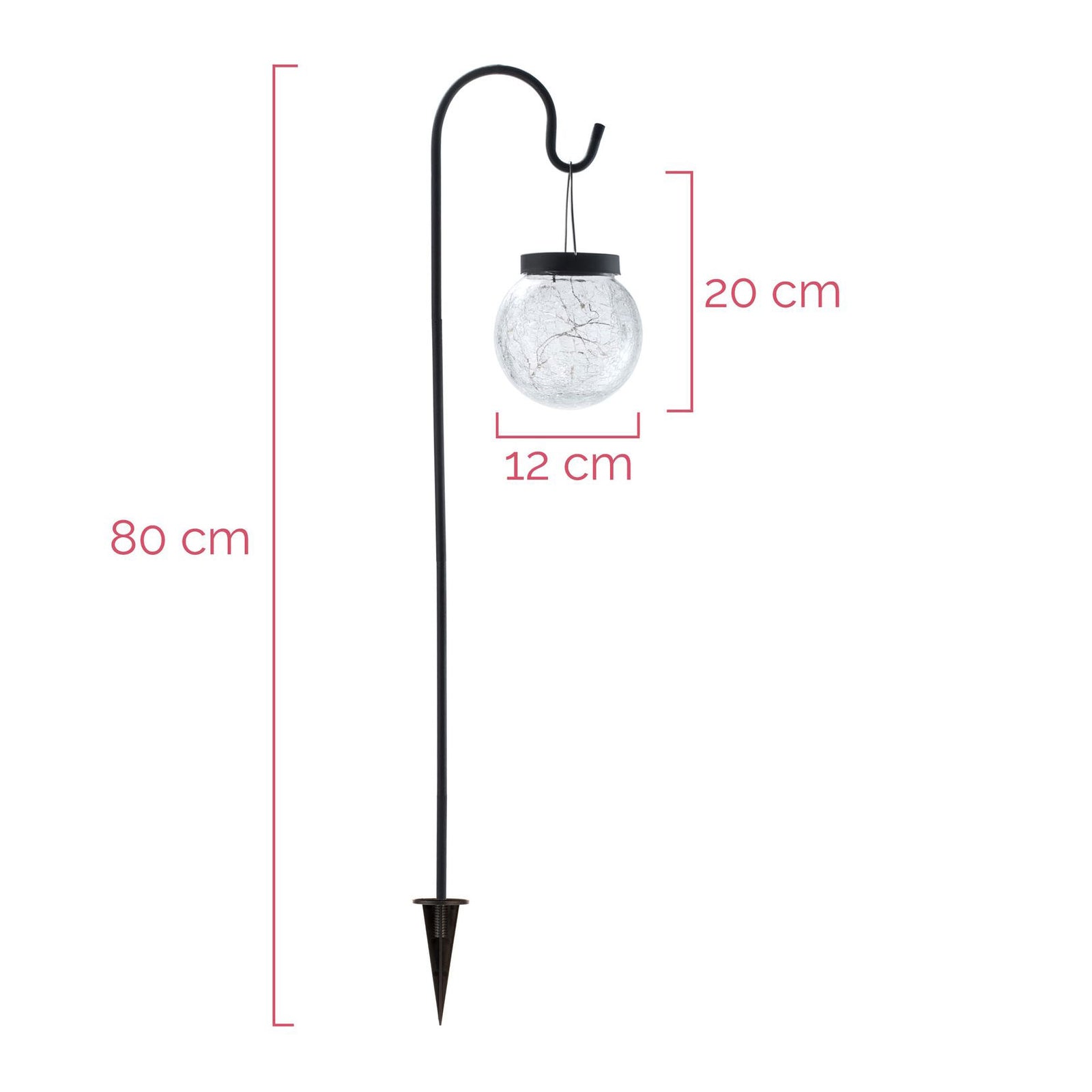 Solcellelampe med spyd Sunshine Pearl hengende i tre
