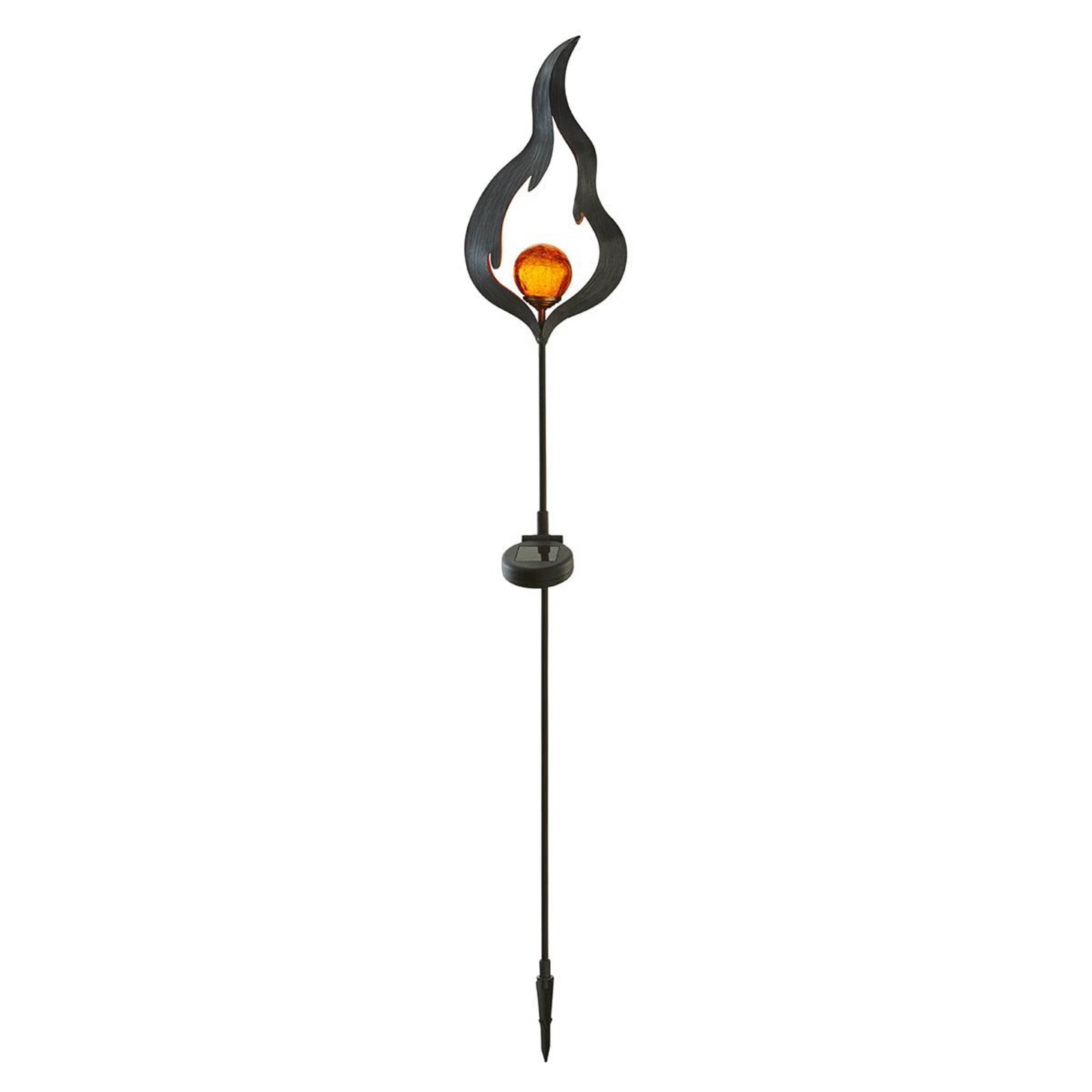 Solcellelampe Melilla flammeeffekt med jordspyd IP44 bakside