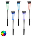 Solcellelampe Navin 5-pk RGB fargeskift med spyd IP44 - Globo forfra