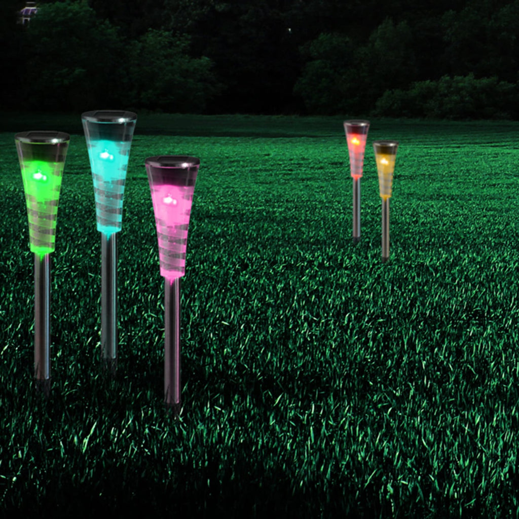 Solcellelampe Navin 5-pk RGB fargeskift med spyd IP44 - Globo bakside