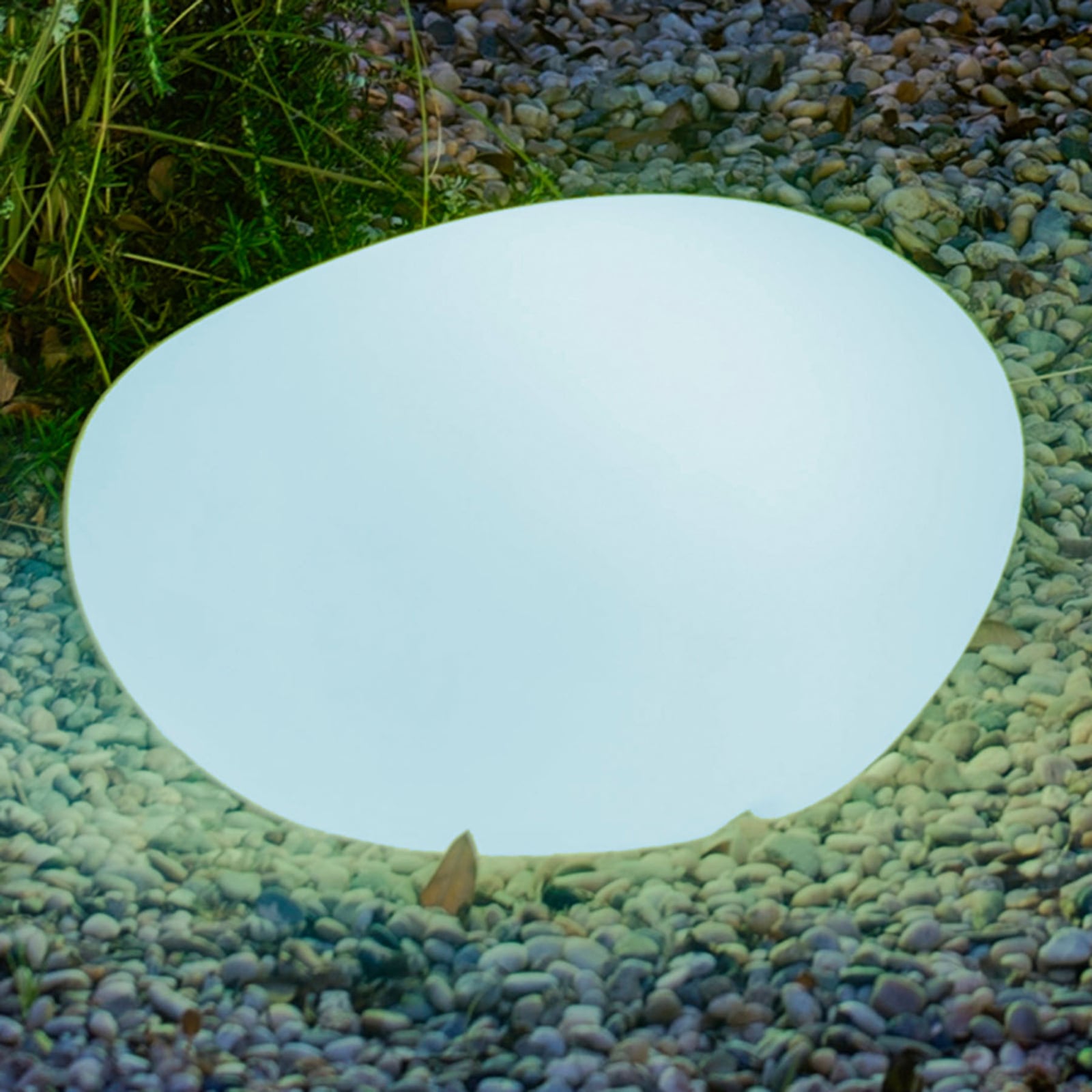 Solcellelampe Petra steinform dimbar RGB IP65 40 cm front