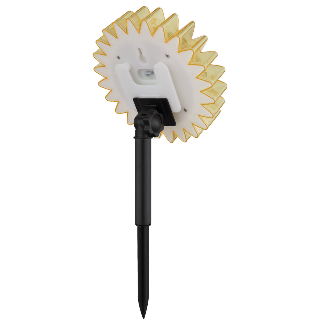 Detalj av LED-lys på Solcellelampe solsikke med spyd Ø13 cm gul IP44 - Globo